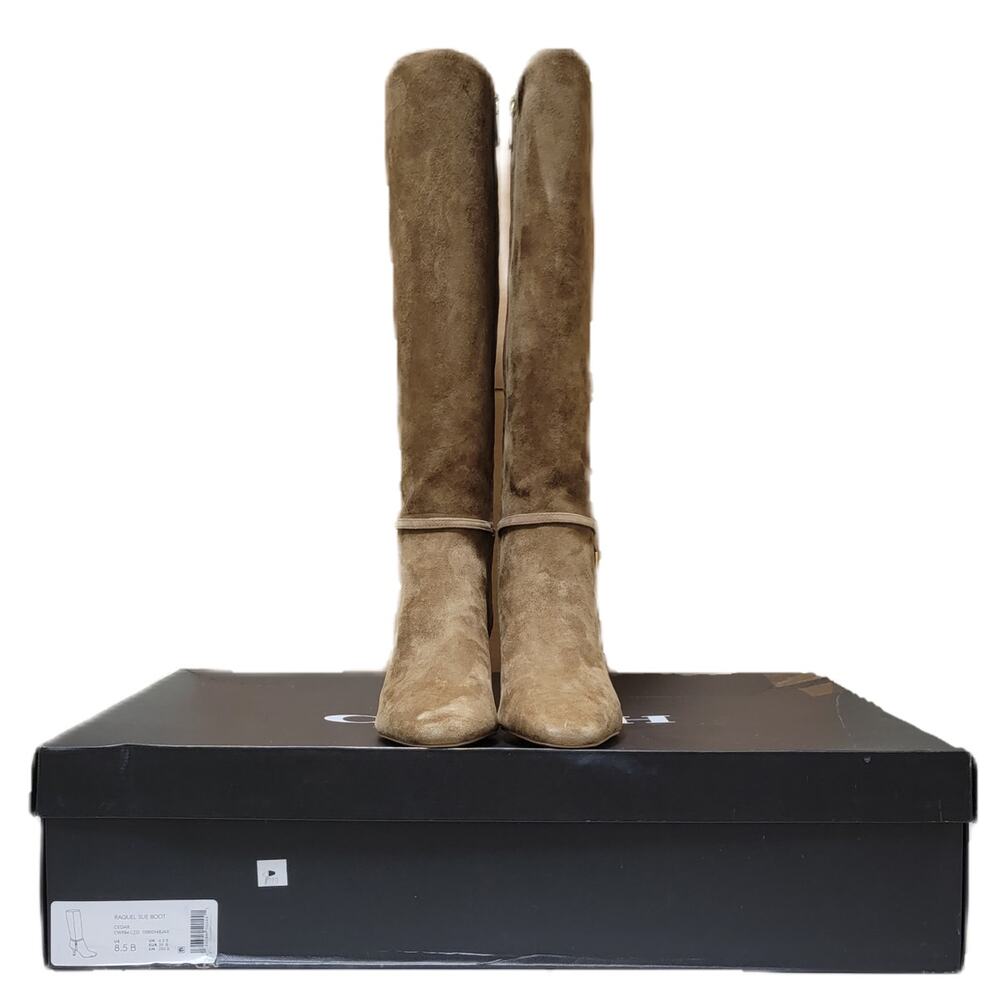 Coach Women Raquel Sue Knee High Dress Boots Size US 8.5B Cedar Brown Suede - Picture 7 of 7